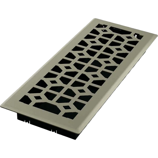 Selected Imperial Templar Satin Nickel Steel Floor Register 4 In. x 12 In. Natural