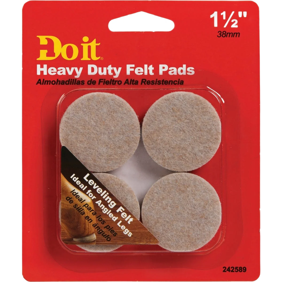 Clean Do it 1-1 2 In. Leveling Felt Pad Furniture Glide 4-Pack Sophisticated