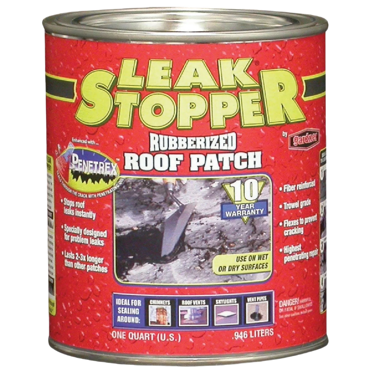 Luxury Black Jack Leak Stopper Rubberized Roof Patch 1 Qt. Durable