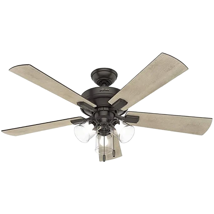 Safe Hunter Crestfield Noble Bronze Ceiling Fan with 3 LED Lights 52 in. User-Friendly