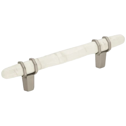 Reusable Amerock Carrione Marble White Satin Nickel Pull 3.75 in. Premium Material