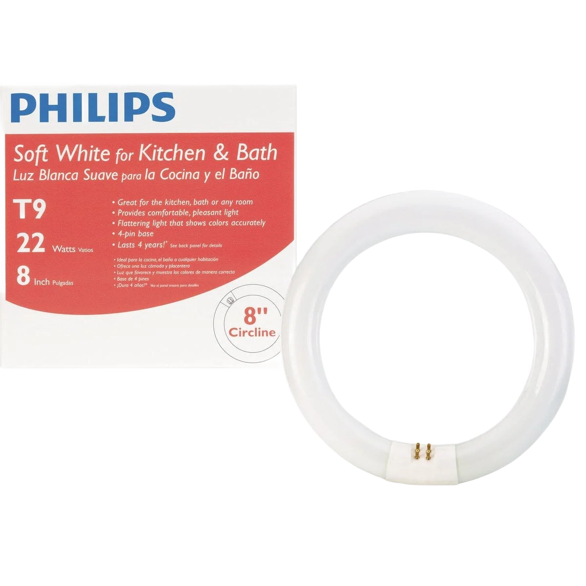 Authentic Philips 22 Watt T9 4-Pin Circline Fluorescent Tube Light Bulb High-Performance