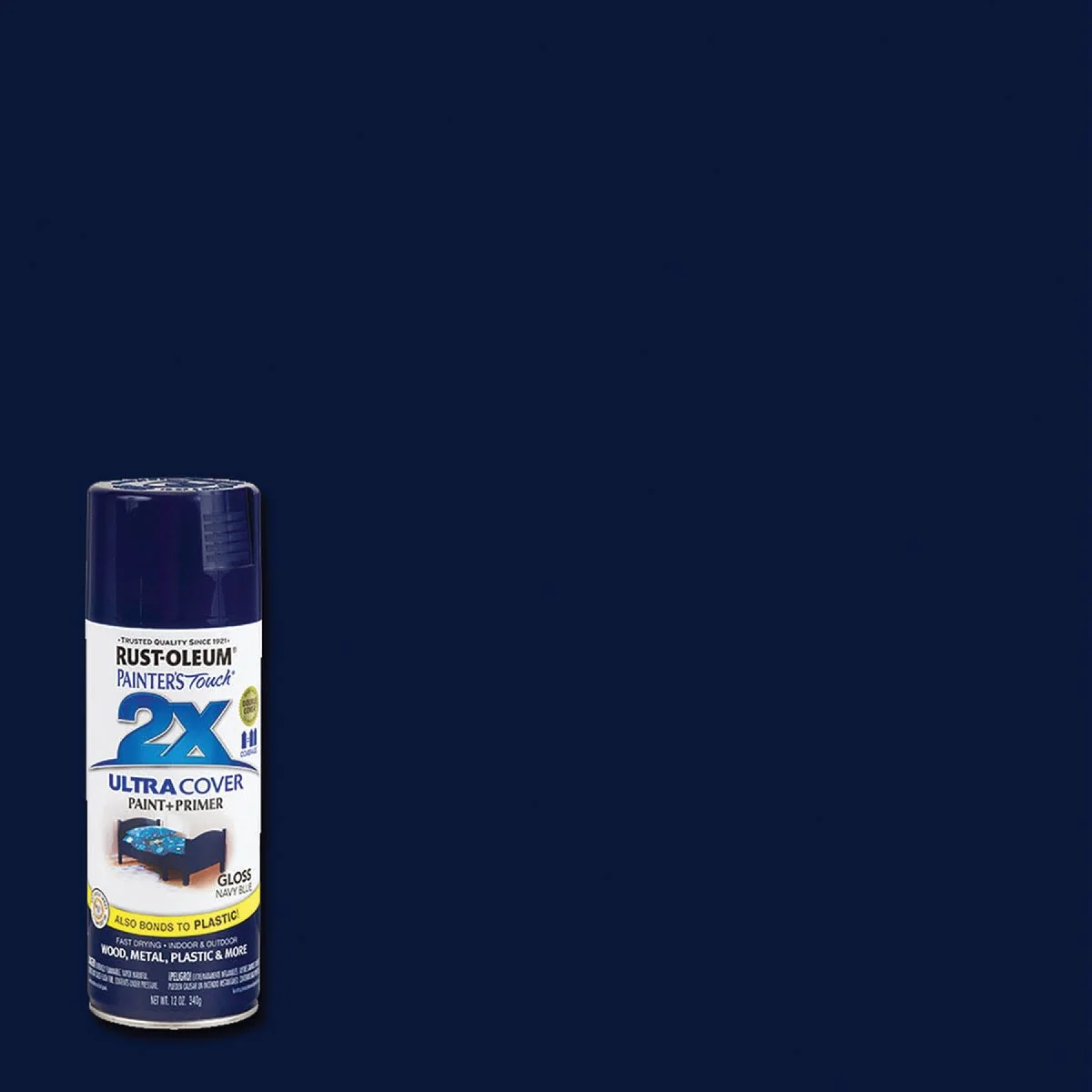 Premium Rust-Oleum Painters' Touch 2X Navy Blue Gloss Spray Paint Primer 12 oz. Carefully Designed
