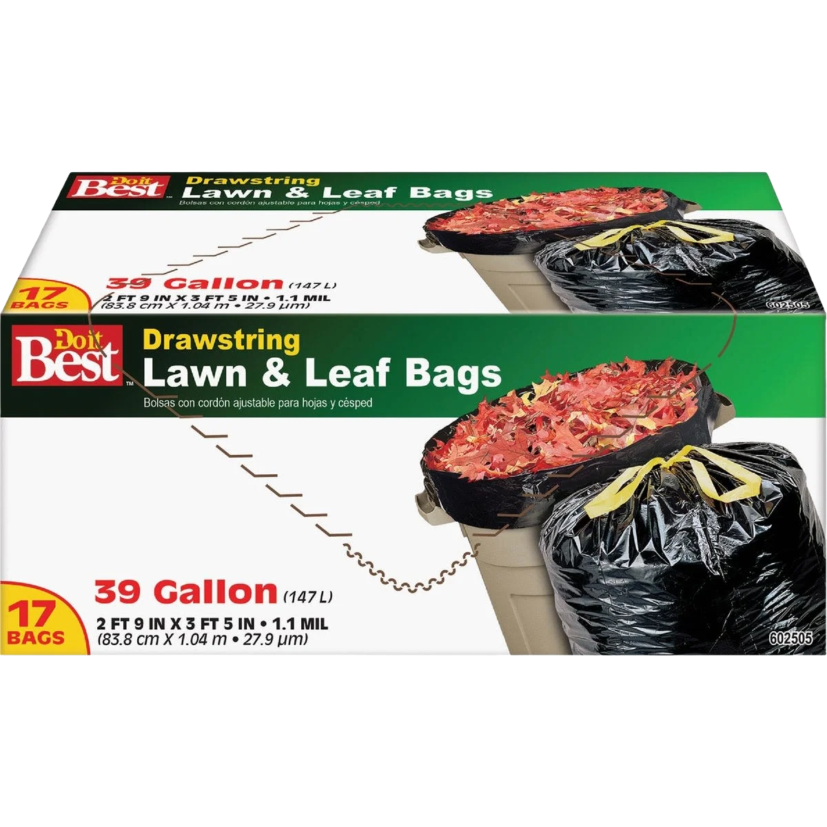 Luxury Do it Black Drawstring Lawn Leaf Bags 17-Count Genuine
