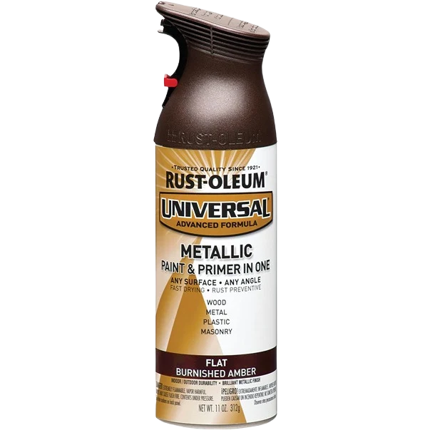 Pure Rust-Oleum Universal Flat Burnished Amber Metallic Primer Paint Spray 11 oz. Authentic