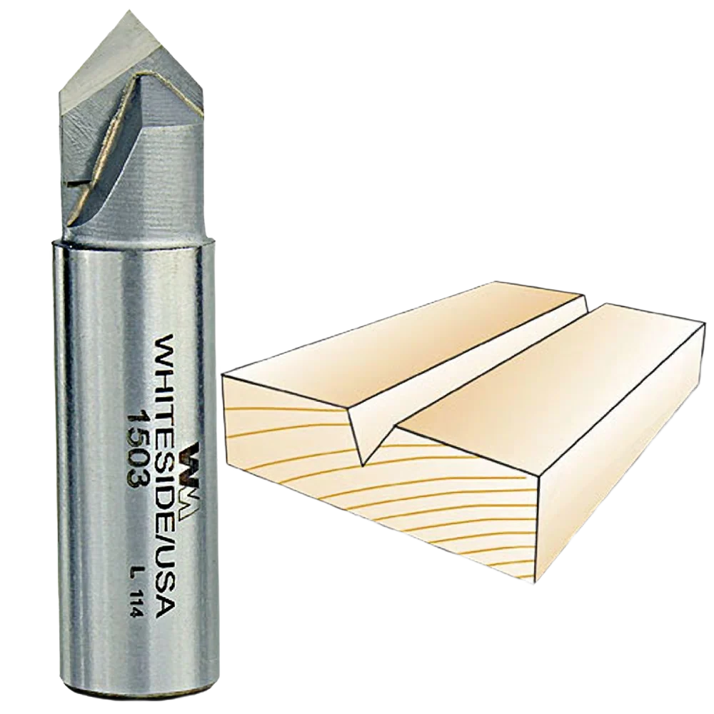 Superior Whiteside 90 deg. V-Groove Bit 1 2 in. SH x 1 2 in. CD x 1 4 in. PL Powerful