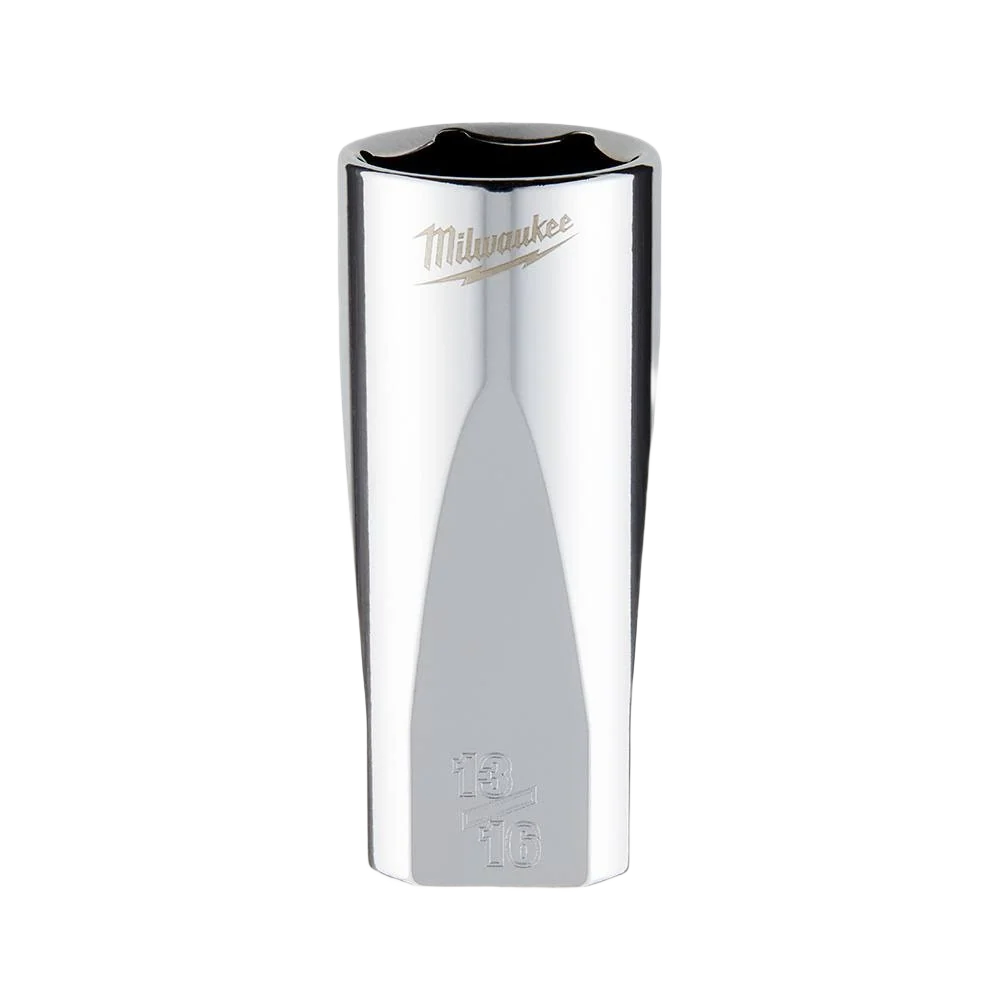 Secure Milwaukee 3 8 Drive 13 16 Deep Socket w FOUR FLAT™ Sides Premium Material