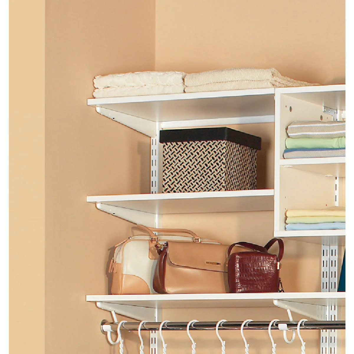 Pure domRail White Melamine Closet Shelf 14 in. x 2 ft. Green