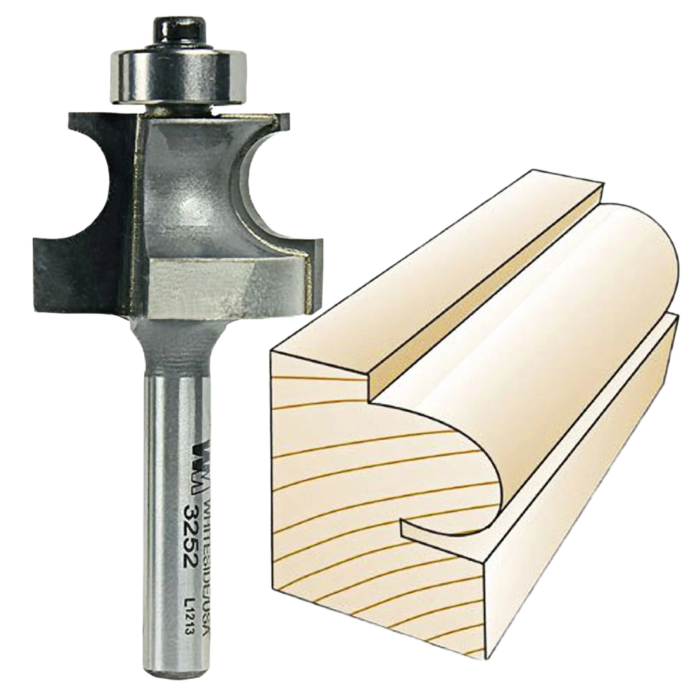 Natural Whiteside 3252 Edge Beading Bit 1 4 in. SH x 3 8 in. BD Prestigious
