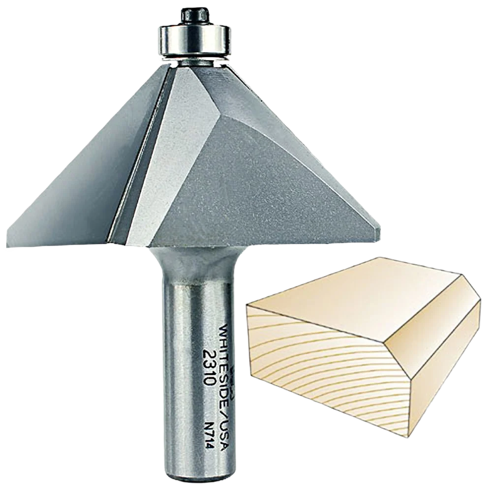 Crafted Whiteside 45 deg. Chamfer Bit 1 2 in. SH x 1-1 2 in. CL x 1-1 16 in. CH Excellent