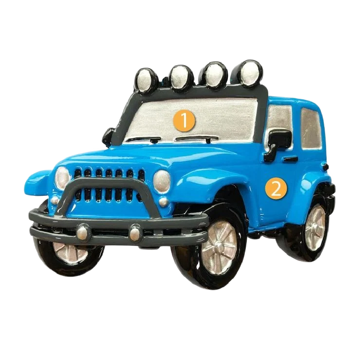 Comfortable PolarX Personalized Blue Jeep Ornament Carefully Designed