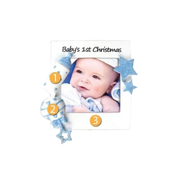 Quality PolarX Personalized Blue Baby's First Christmas Ornament Innovative