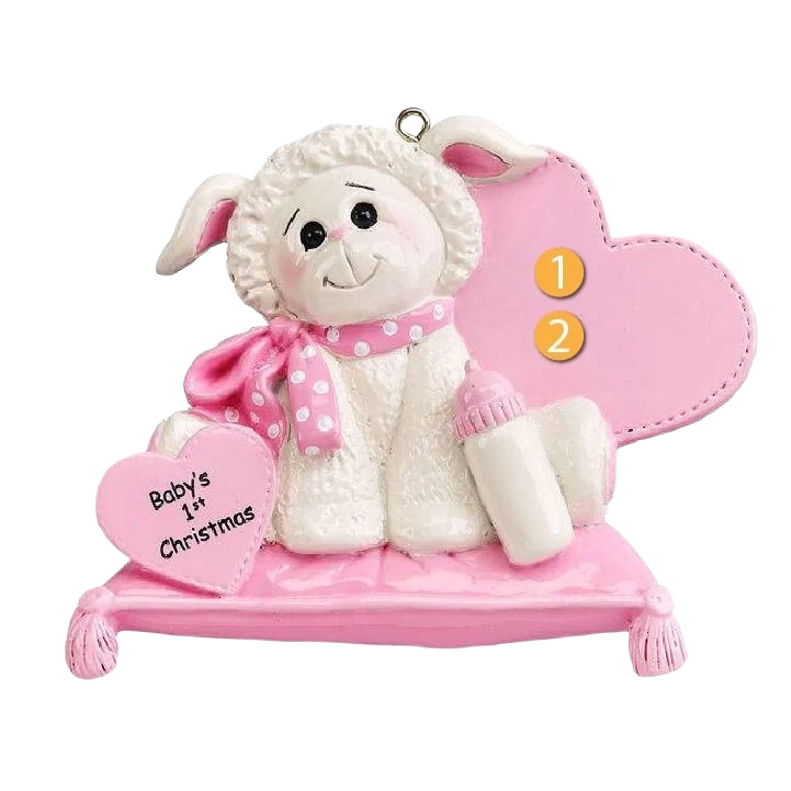 Solid Rudolph Me Personalized Pink Baby Lamb Ornament User-Friendly