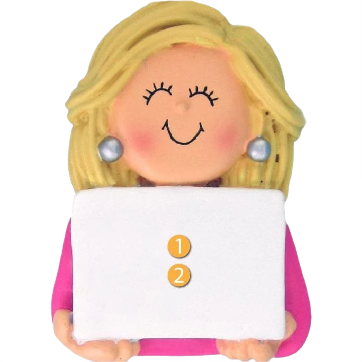 Enhanced Ornament Central Personalized Blonde Female with Earrings Ornament Innovative