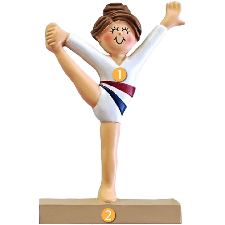 Sustainable Ornament Central Personalized Brunette Female Gymnast Ornament Carefully Designed