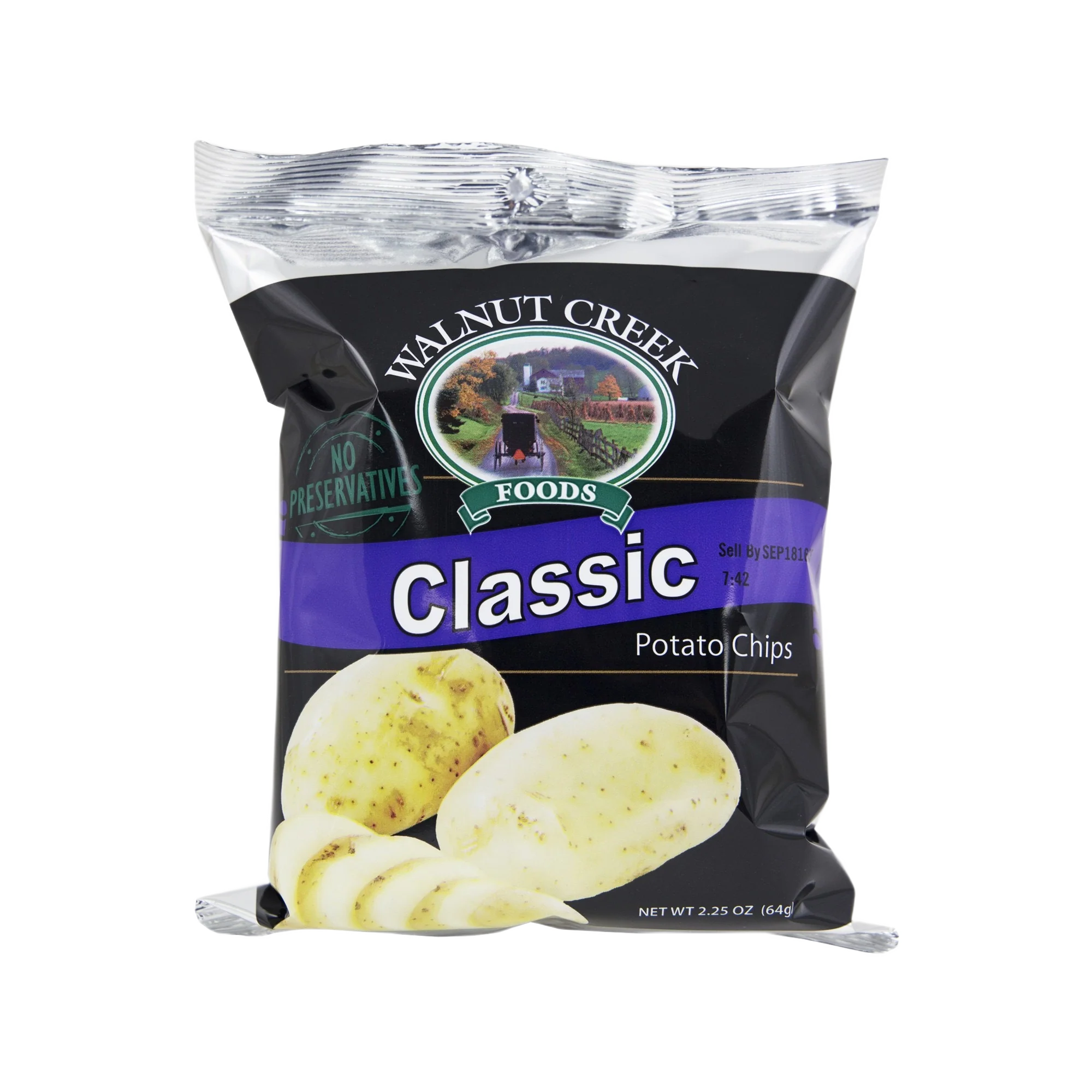 First-Class Walnut Creek Classic Potato Chips 2.25 oz. Consistent