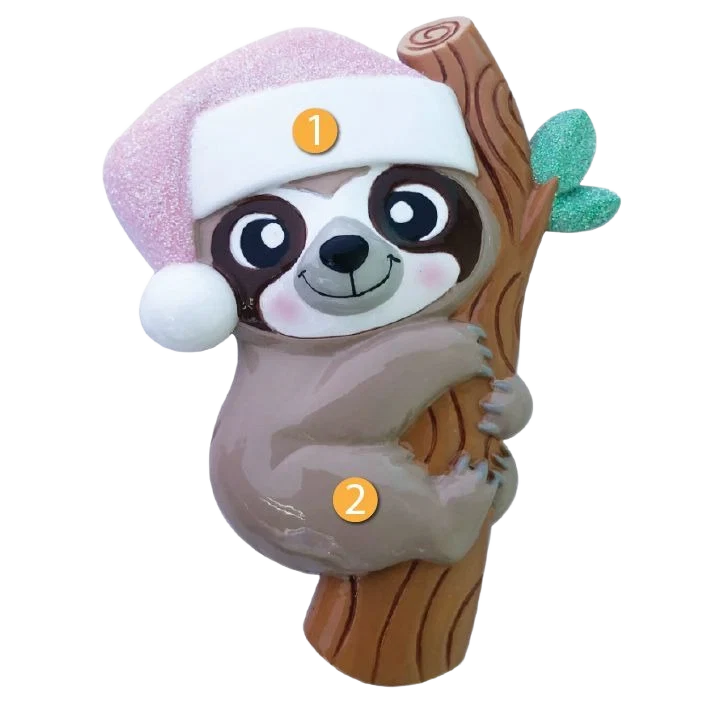 Original Design PolarX Personalized Pink Baby Sloth Ornament High-Performance