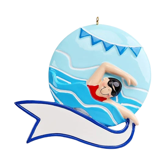 Safe Rudolph Me Personalized Swimmer Girl Ornament Fast