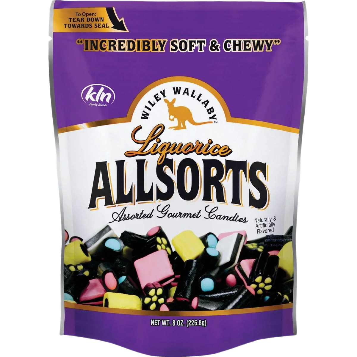 Soft Wiley Wallaby Australian Style Assorted Liquorice Flavors 8 oz. Elite