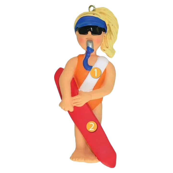 Smart Ornament Central Personalized Blonde Female Lifeguard Ornament Outstanding