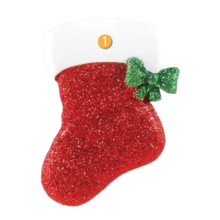 Outstanding PolarX Personalized Red Glitter Stocking Ornament Minimalist