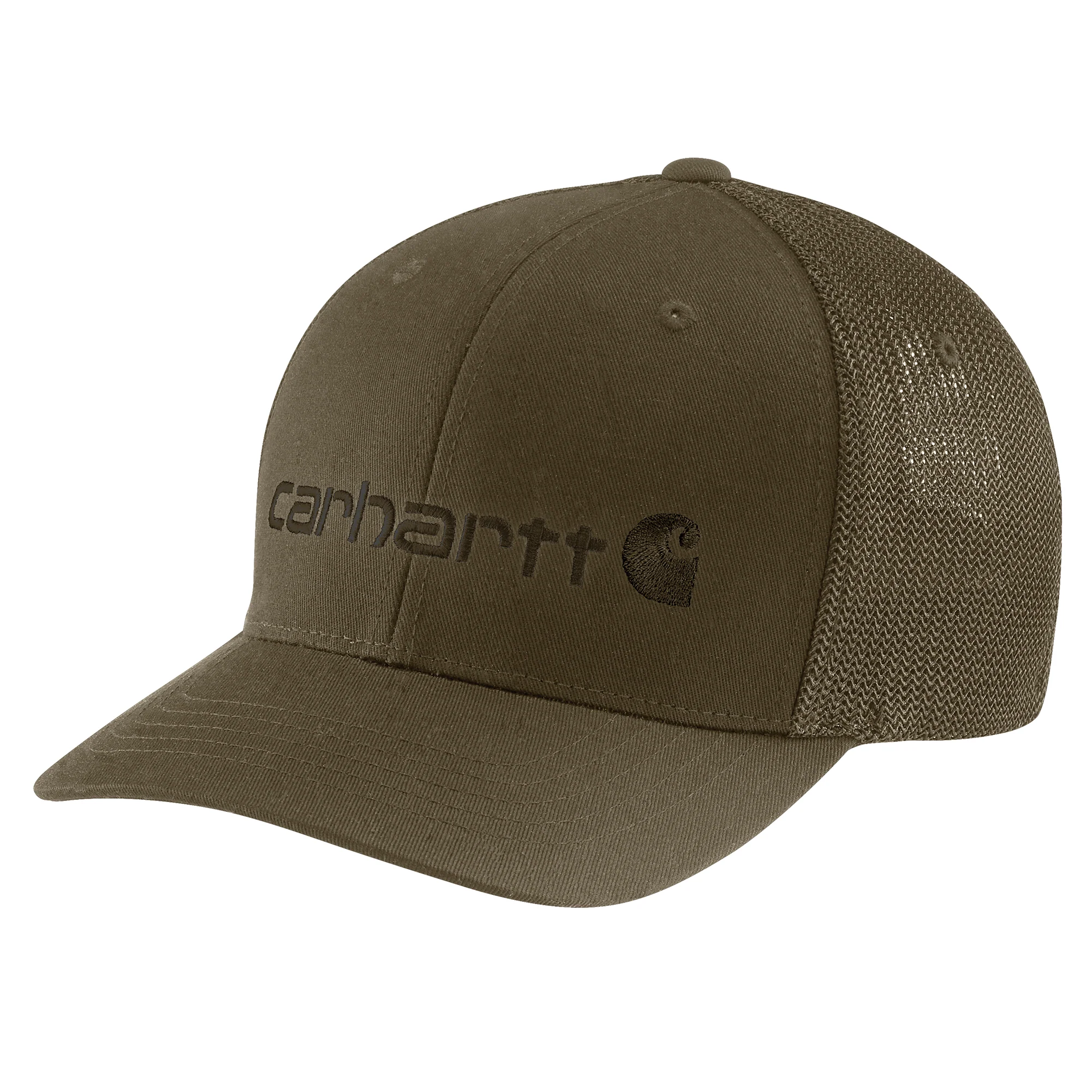 Dependable Carhartt Rugged Flex Fitted Canvas Mesh-Back Logo Graphic Cap Classic