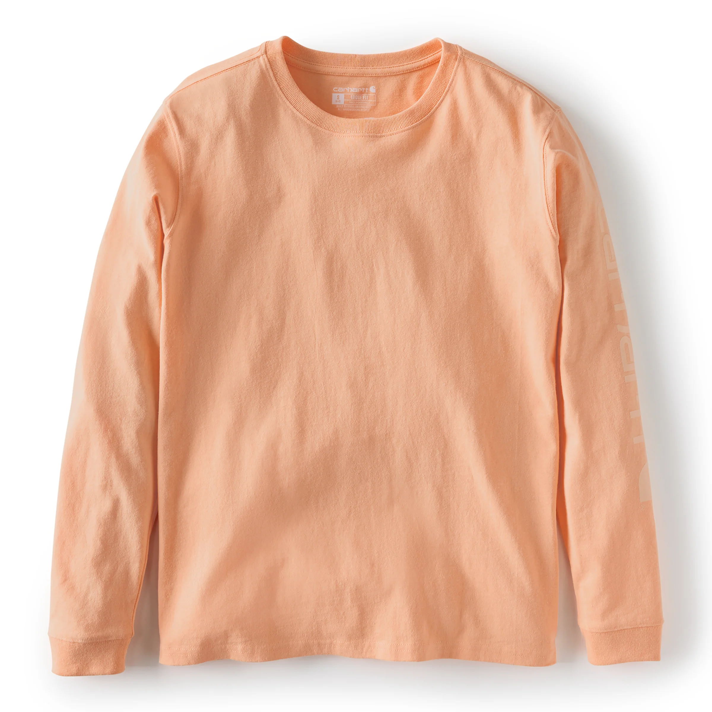 Classic Carhartt Women's Loose Fit Heavyweight Long-Sleeve Logo Sleeve Graphic T-Shirt First-Class