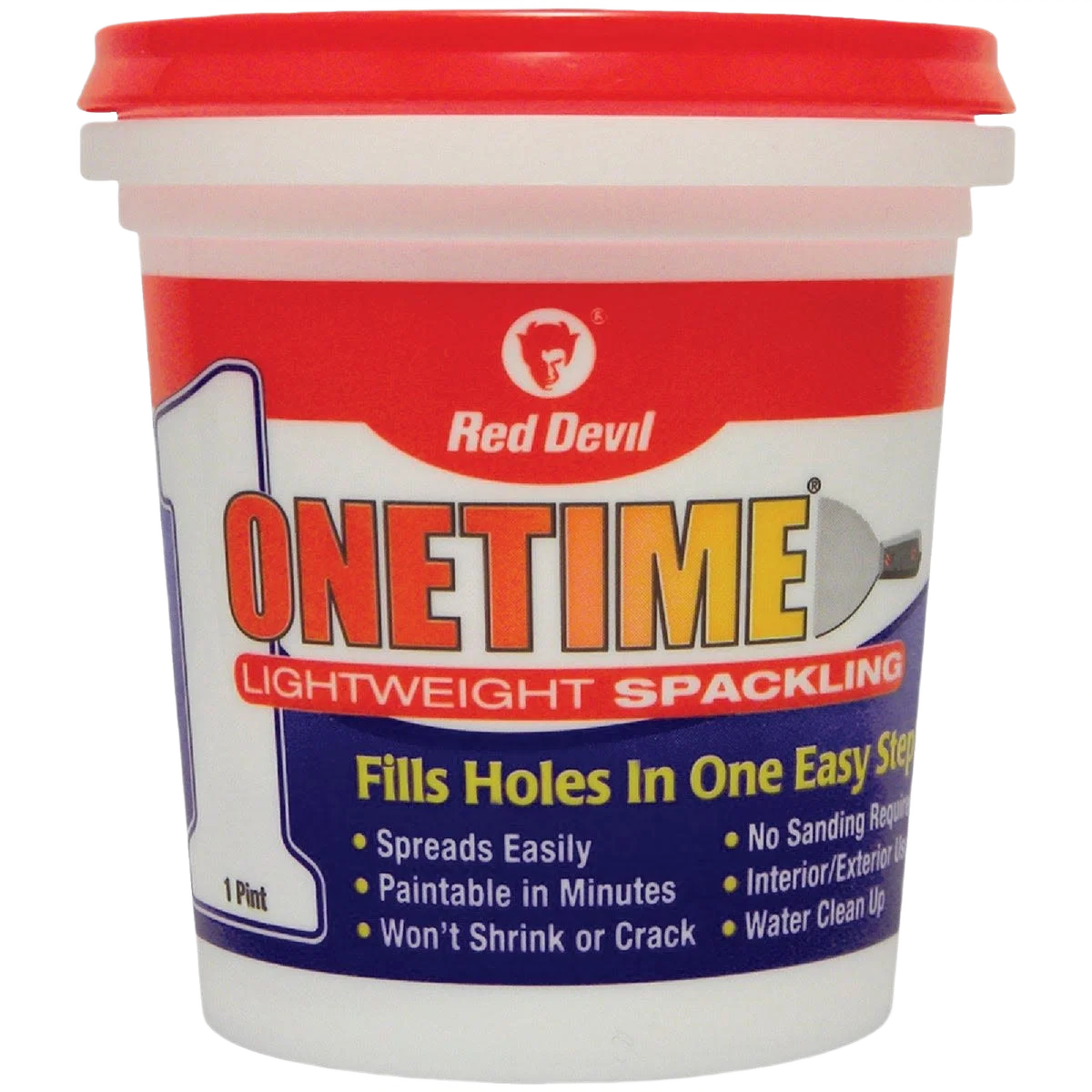 High-Quality Red Devil Onetime Lightweight Acrylic Spackling Compound 1 Pint Comfortable