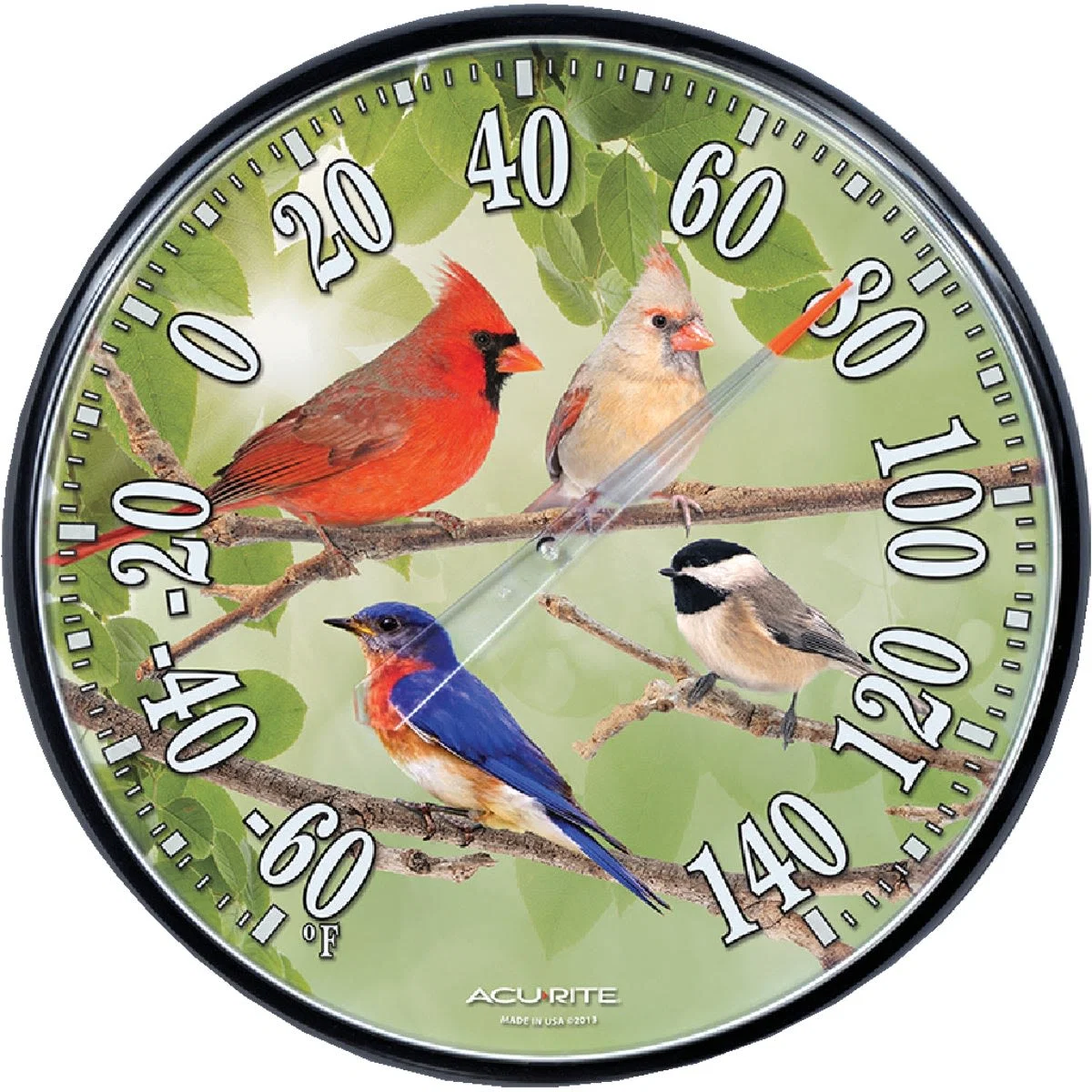 Natural AcuRite Plastic Dial Songbird Indoor and Outdoor Thermometer 12.5 in. Premium Material
