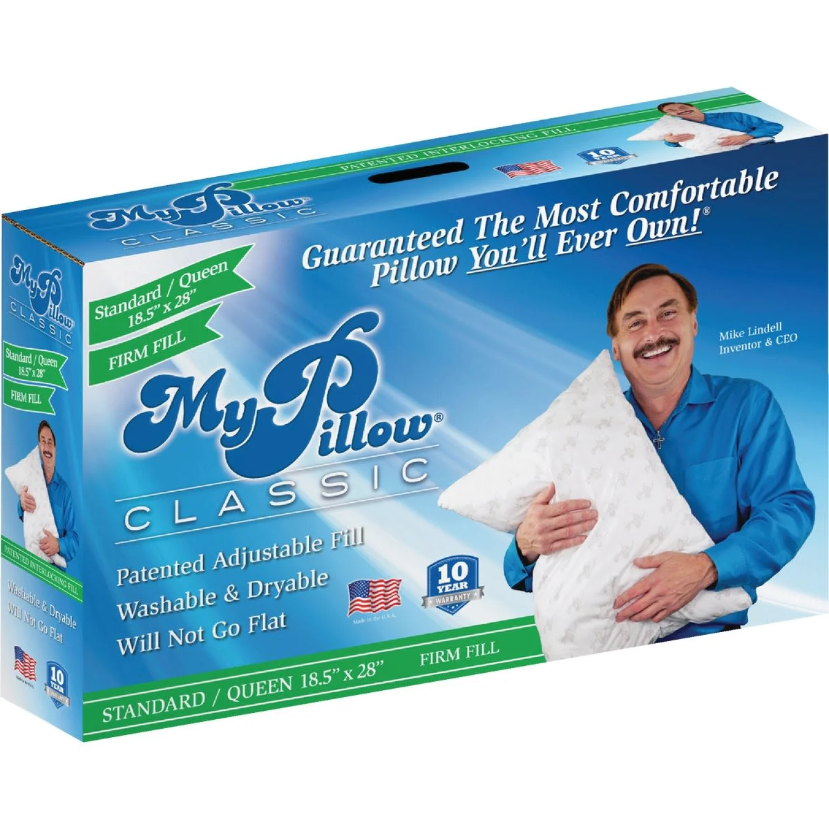 Functional My Pillow Classic Standard Queen Firm Fill Pillow First-Class