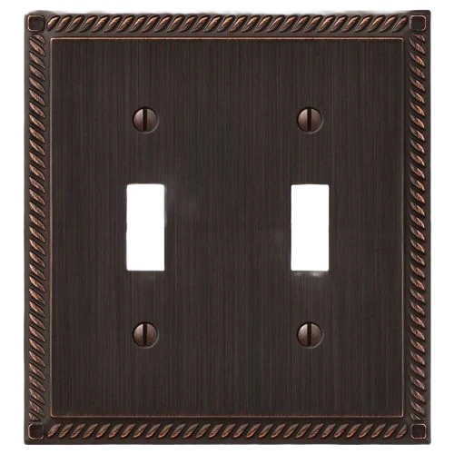 Expertly Made Amerelle 2 Toggle Georgian Antique Bronze Wallplate Minimalist