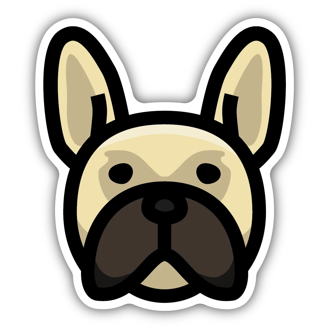 Detailed Stickers Northwest Frenchie Face Sticker Crafted