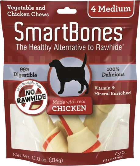 Refined SmartBones Medium Chicken Chews for Dogs 4-Pack Durable