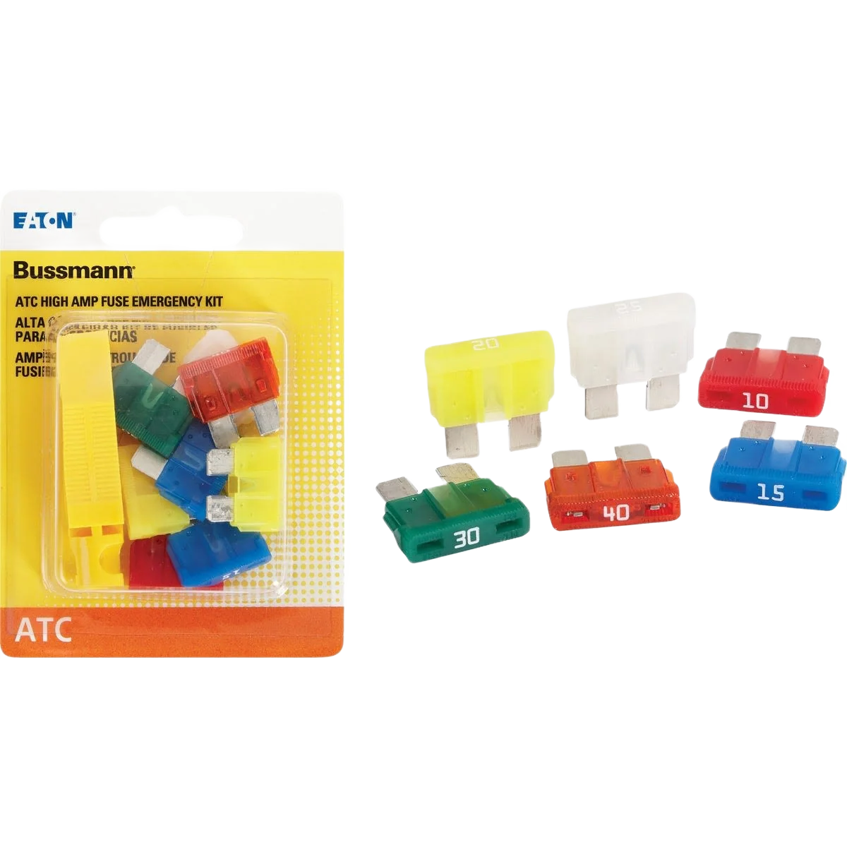 Convenient Bussmann Fuses ATC High Amp Fuse Assortment. 8-Pack Artisan