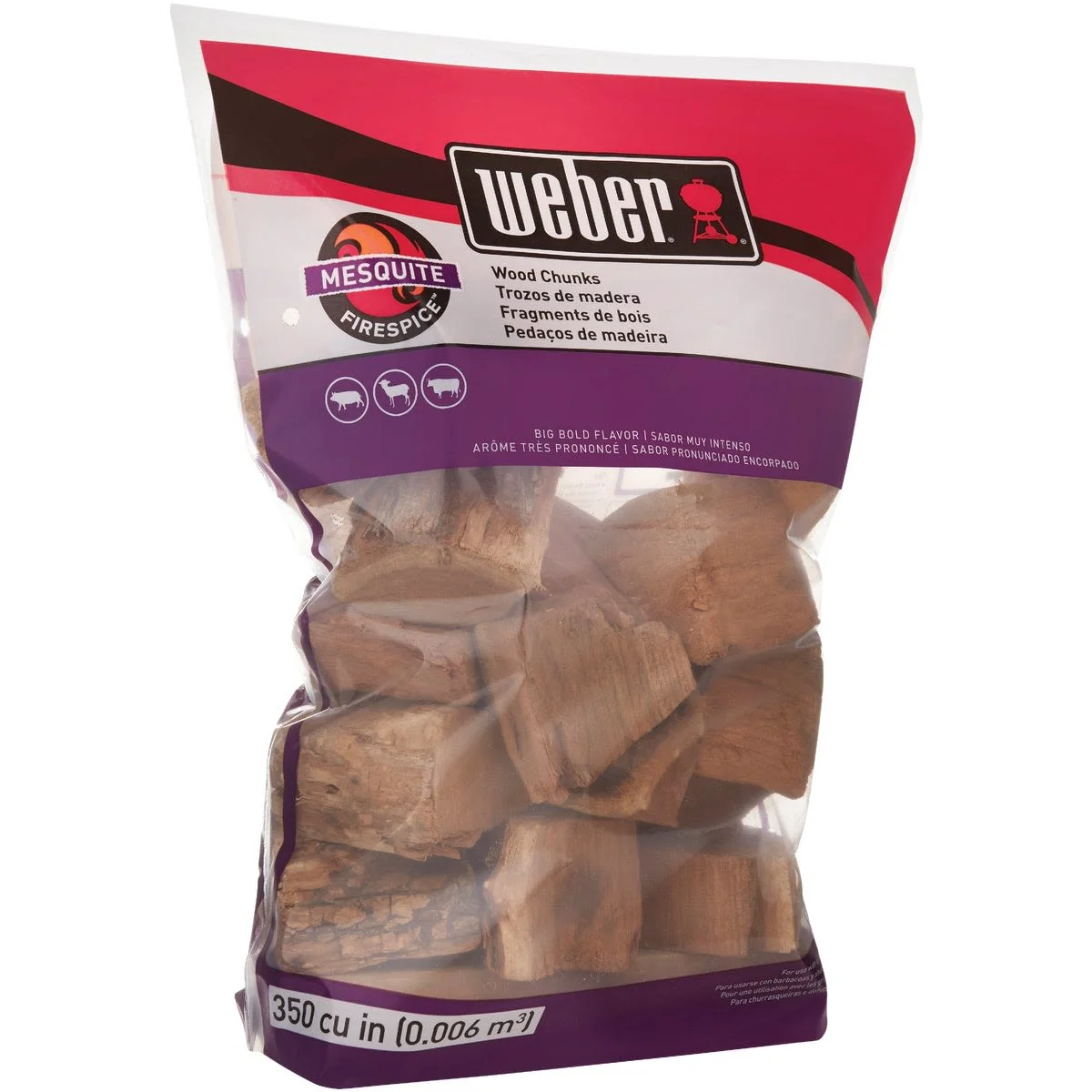 Eco-Friendly Weber Firespice Mesquite Wood Smoking Chunks 4 lbs. Breathable