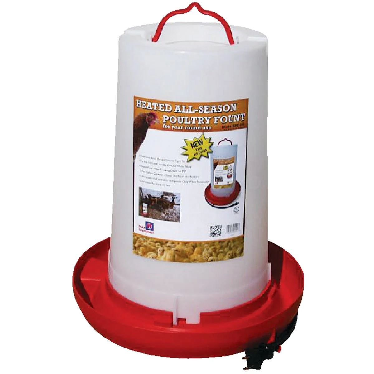 Efficient Farm Innovators 3-gal. Heated Poultry Fountain High-Quality