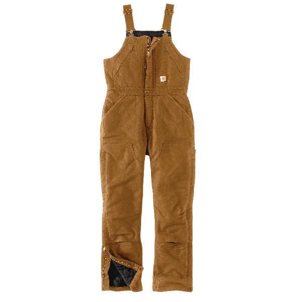 Enhanced Carhartt Tall XL Women's Brown Loose Fit Insulated Bib Overalls Fine