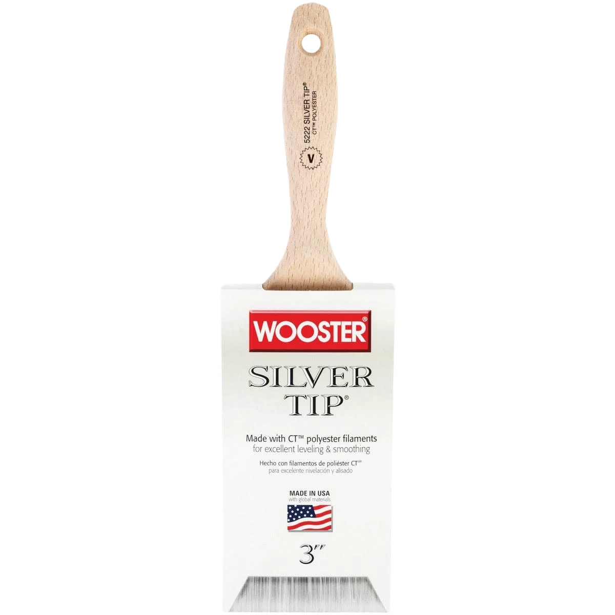 Fine Wooster Silver Tip Flat Sash Varnish Paint Brush 3 in. Durable