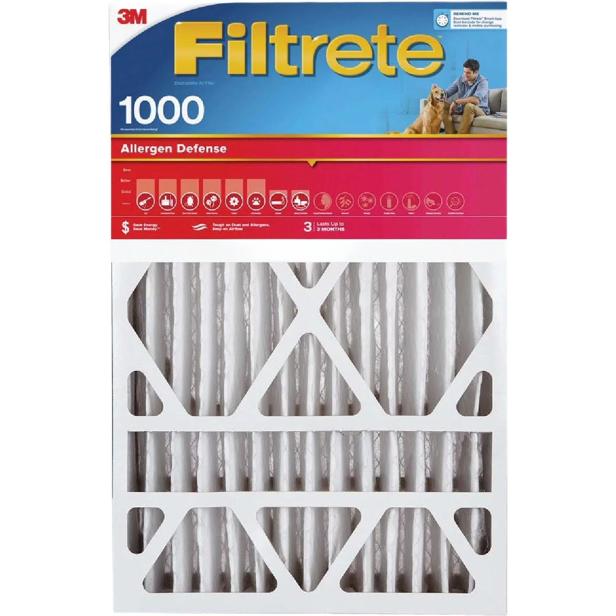Secure Filtretre Allergen Defense 1000 1085 MPR Furnace Filter 20 x 25 x 1 2-Pack Crafted