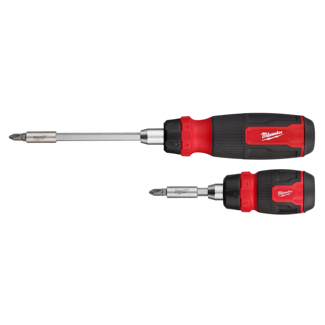 Natural Milwaukee 2-PC Ratcheting Multi-Bit Compact Multi-bit Screwdriver Set Quality
