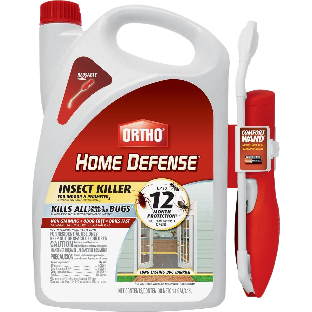 Authentic Ortho Home Defense Insect Killer for Indoor Perimeter w Wand Sprayer 1.1 gal. Artisan