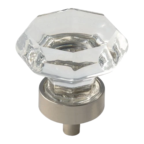 User-Friendly Amerock Luminous Polished Nickel Glass Knob 1-5 16 in. Responsible