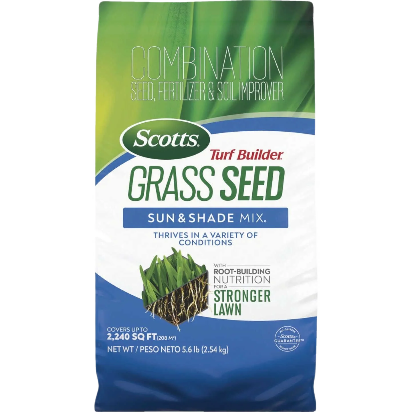 Refined Scotts Turf Builder Grass Seed Sun Shade Mix 5.6 lbs. Certified