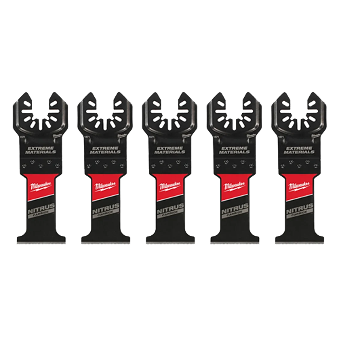 Fine Milwaukee NITRUS CARBIDE™ Open-Lok™ Extreme Materials Multi-Tool Blades 5-Pack Lightweight