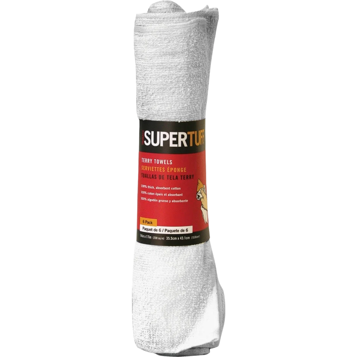 Responsible Trimaco SuperTuff 14 x 17 in. White Absorbent Terry Cloth Towels 6-Pack Quality