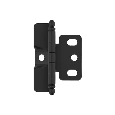 Reliable Amerock 3 4 Door Thickness Full Inset Full Wrap Ball Tip Matte Black Cabinet Hinge Effective