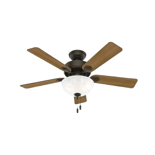 Selected Hunter Swanson New Bronze Ceiling Fan with LED Bowl Light 44 in. Secure