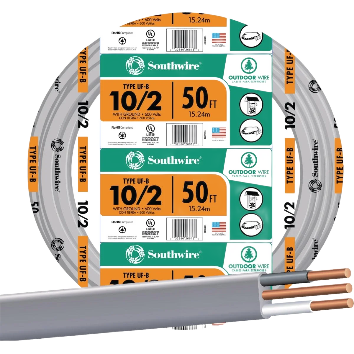 Versatile Southwire 10-2 UFW G Wire Pure