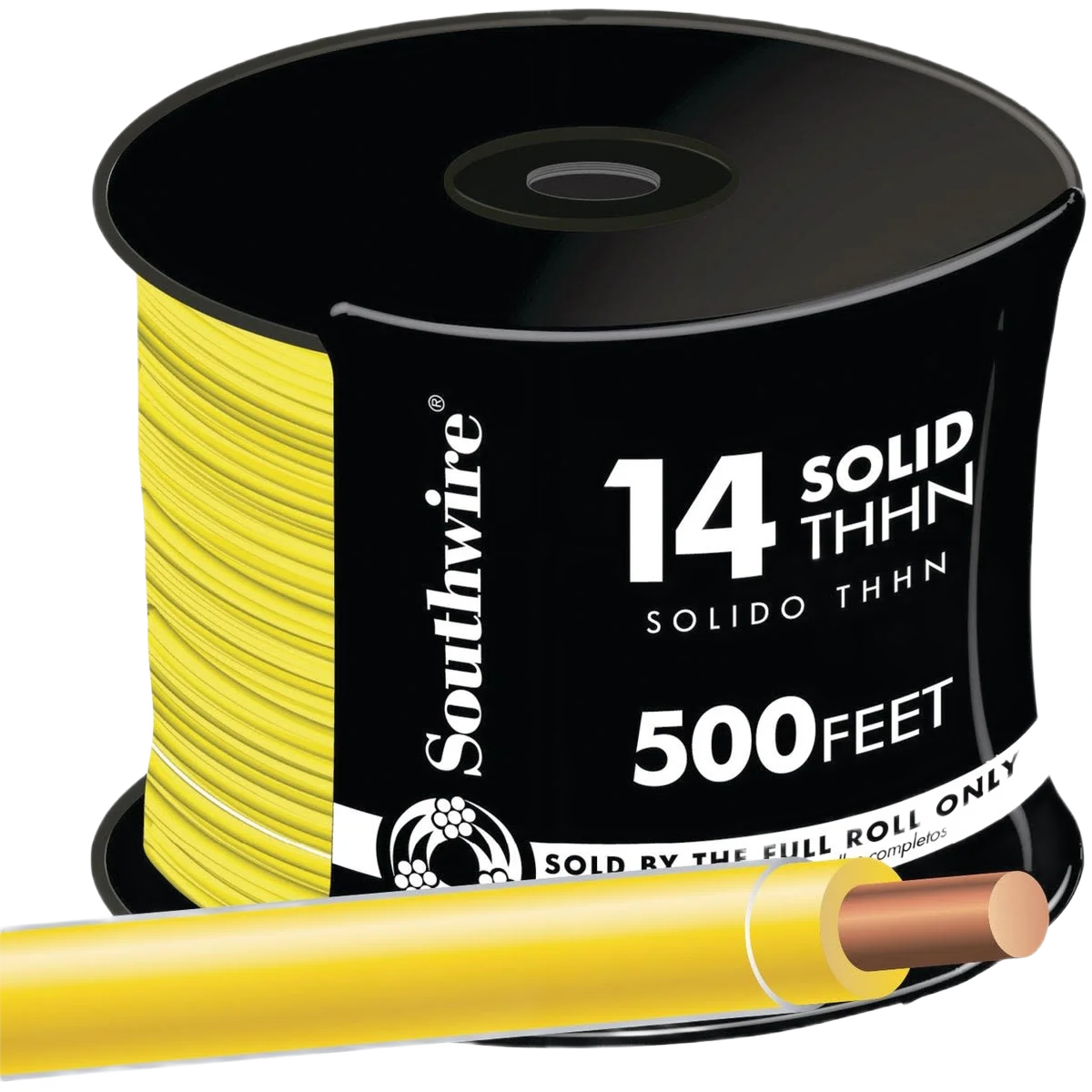 Secure Southwire 500 ft. 14 AWG Yellow Solid THHN Wire Unique