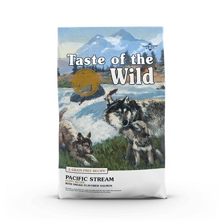 Sustainable Taste of The Wild Pacific Stream Smokey Salmon Dry Dog Food for Puppies 28 lb. Flexible